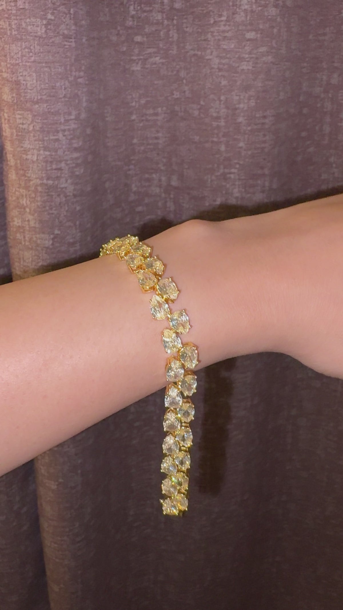 Double Pear Tennis Bracelet