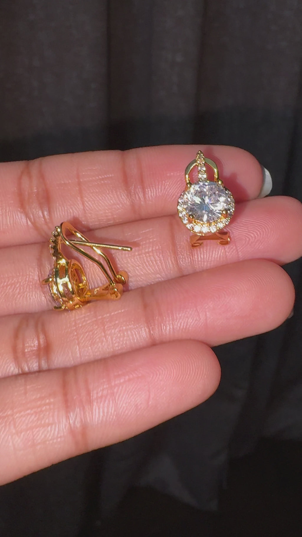 Mini Halo CZ Drop Earrings