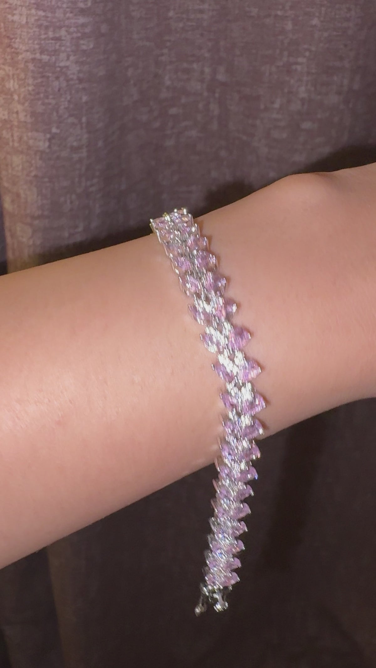 Blush Petal CZ Statement Bracelet