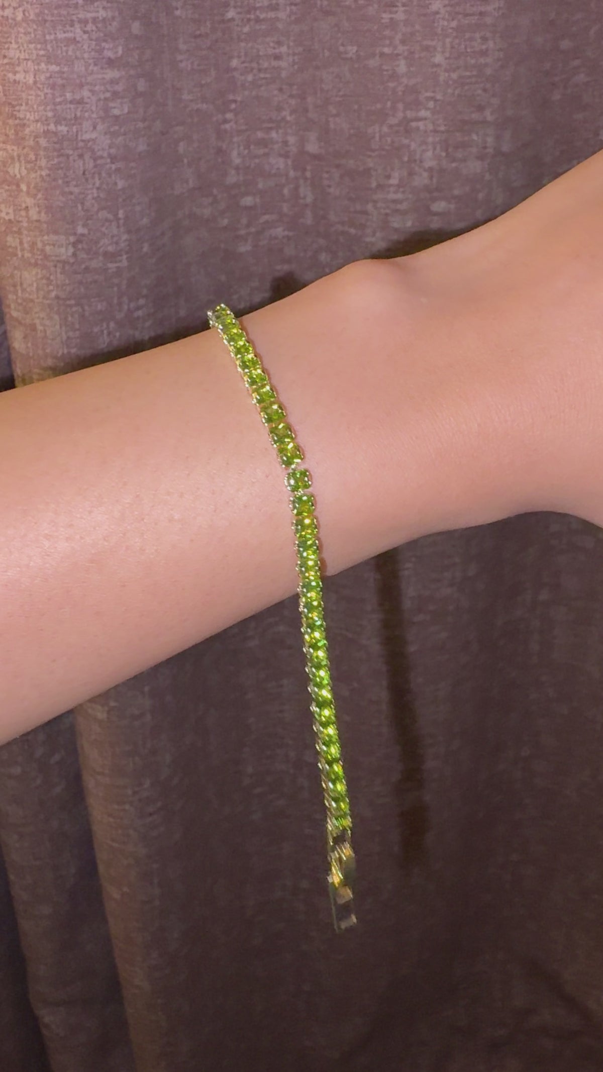 Olive Square-Cut Tennis Bracelet