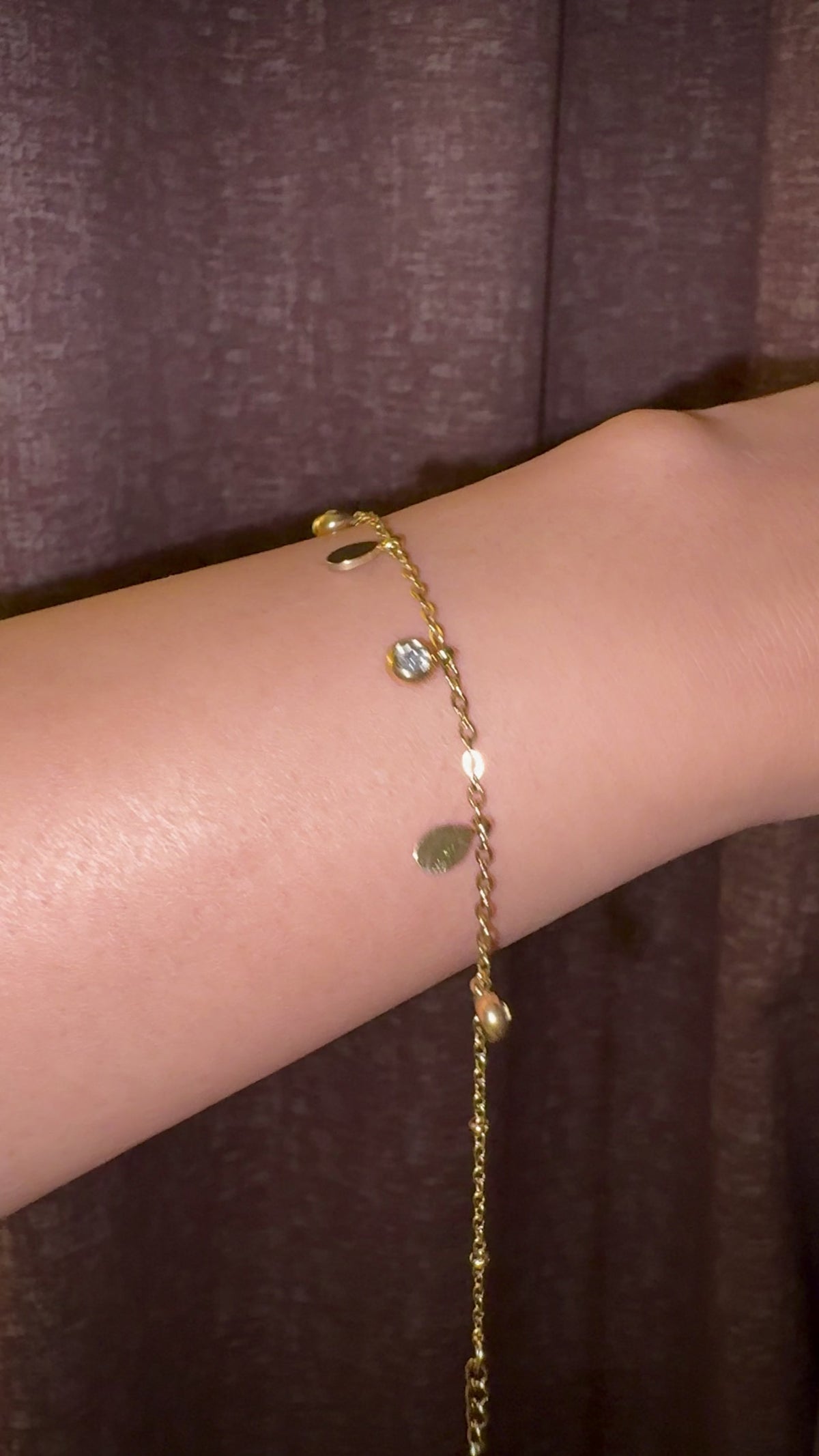 Luna Disc & CZ Charm Bracelet