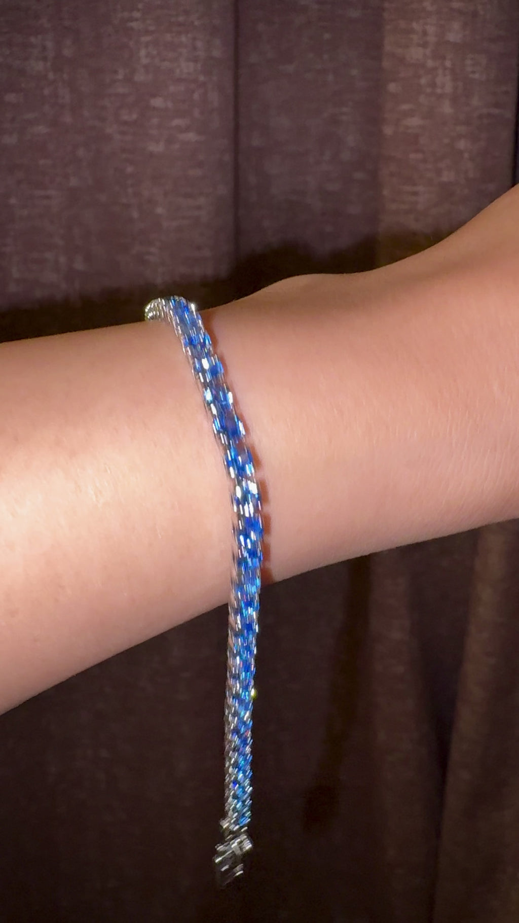 Sapphire Blue Round-Cut Tennis Bracelet