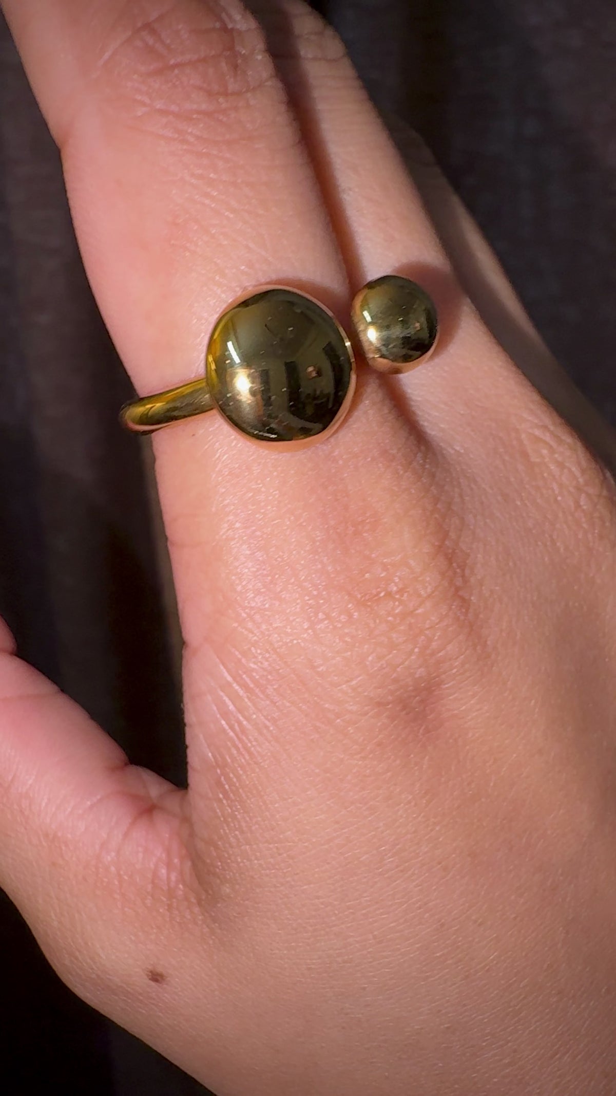 Double Orb Open Cuff Ring