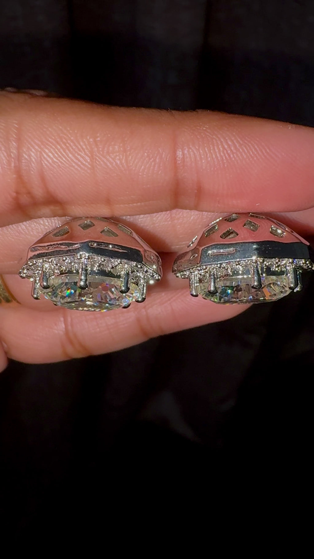 Elevated Clear Octagon Halo CZ Stud Earrings