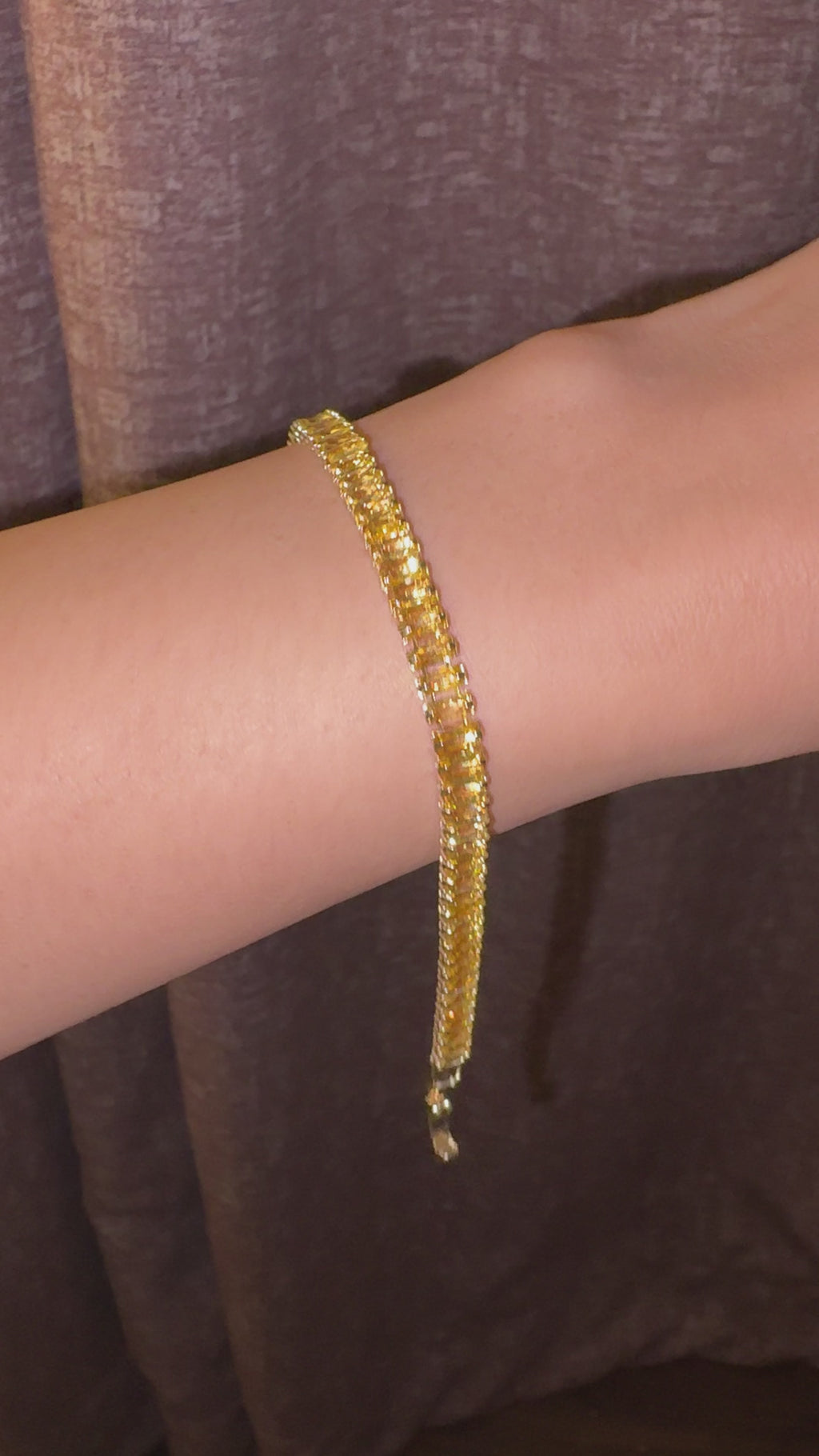 Golden Baguette Luxe Tennis Bracelet