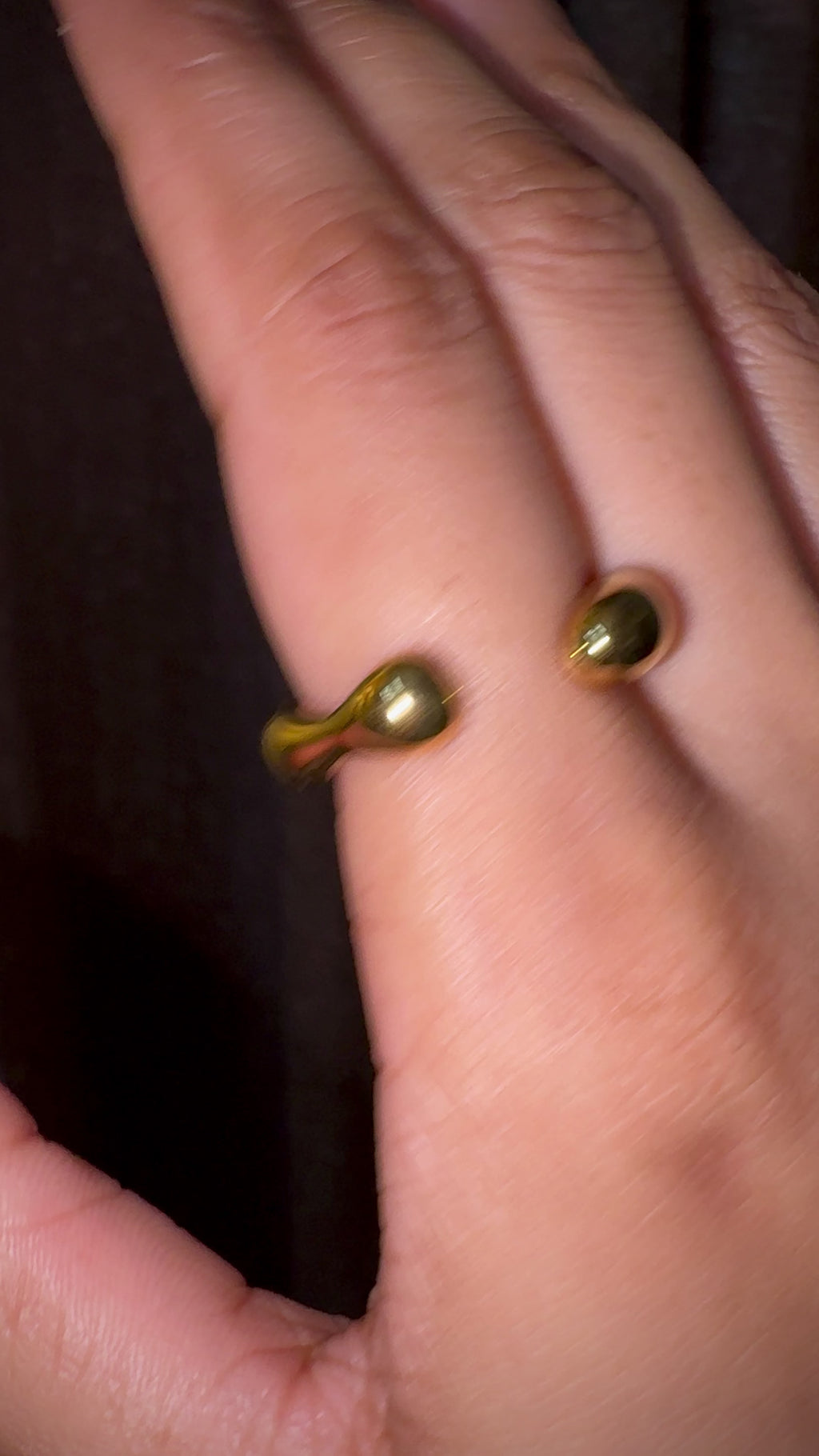 Dual metal Sculptural Open Cuff Statement Ring