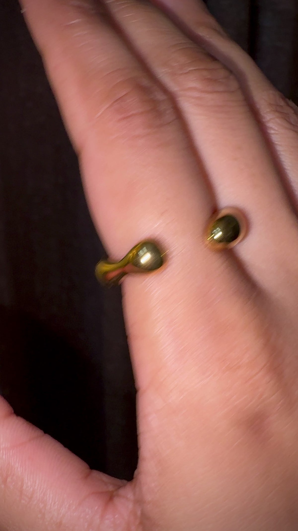 Dual metal Sculptural Open Cuff Statement Ring