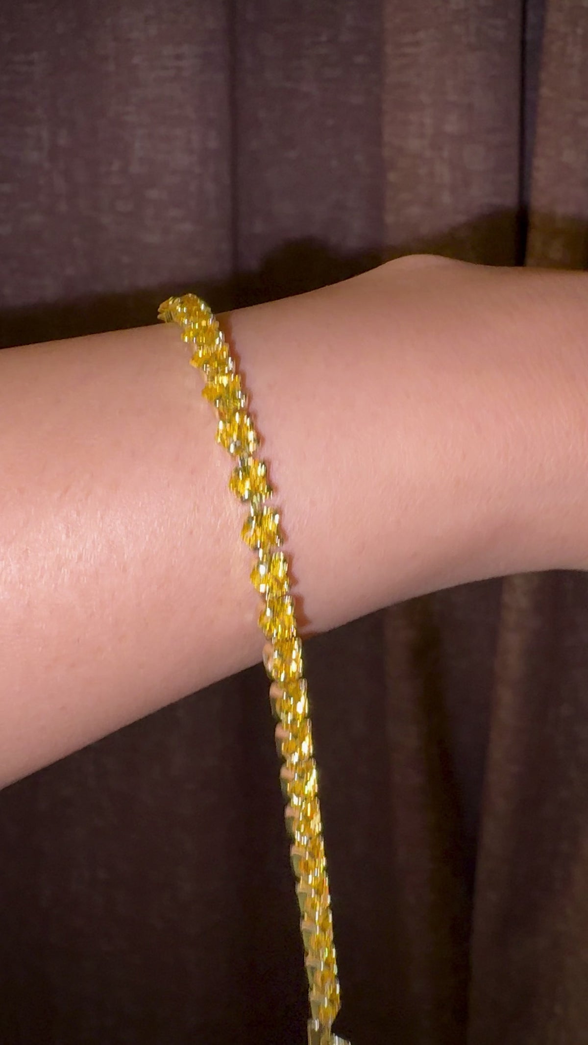 Golden heart shaped Tennis Bracelet