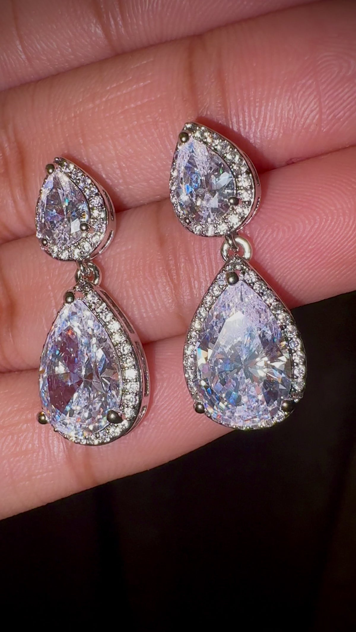 Clear Teardrop Earrings