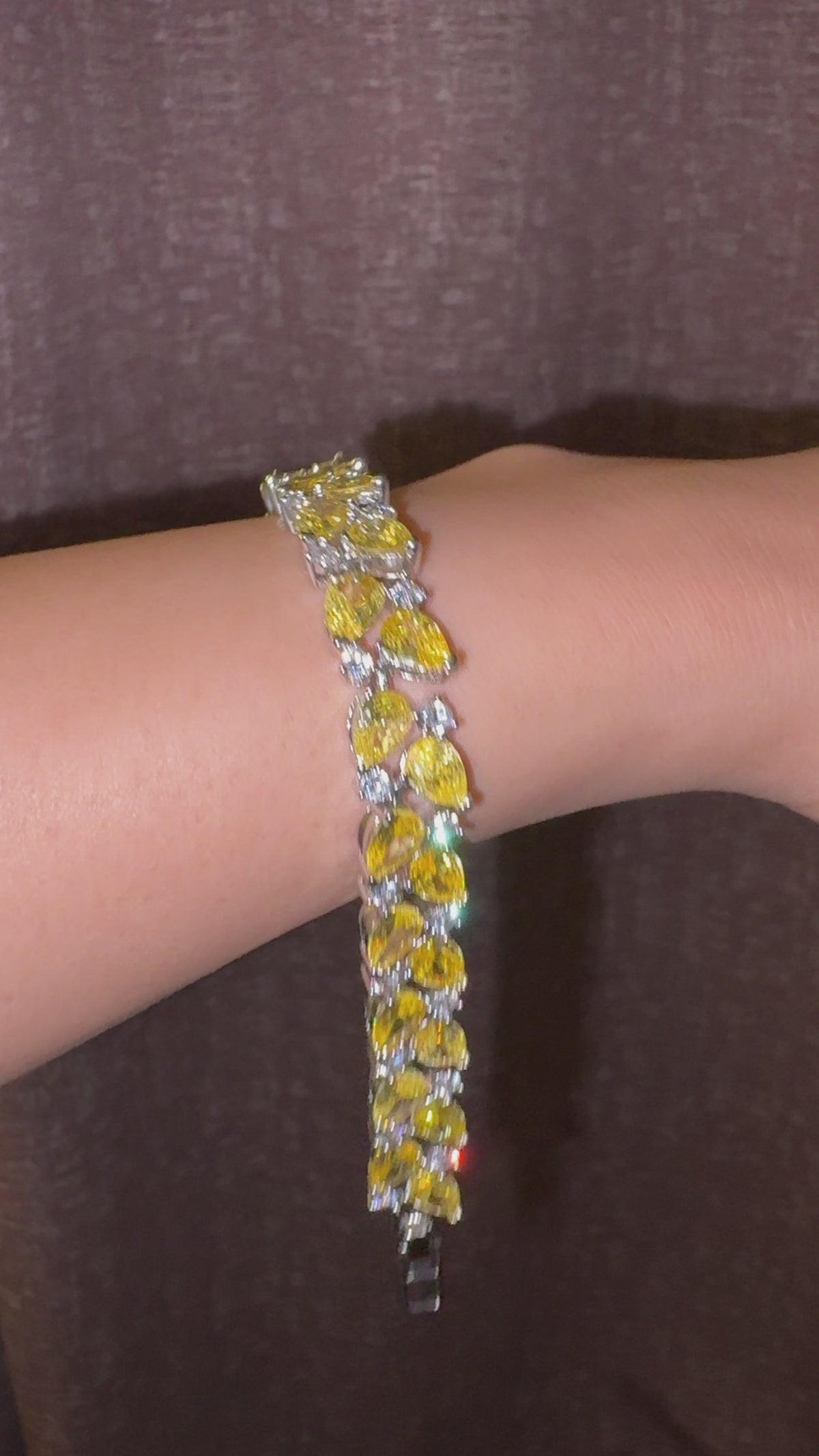 Golden Petal CZ Tennis Bracelet