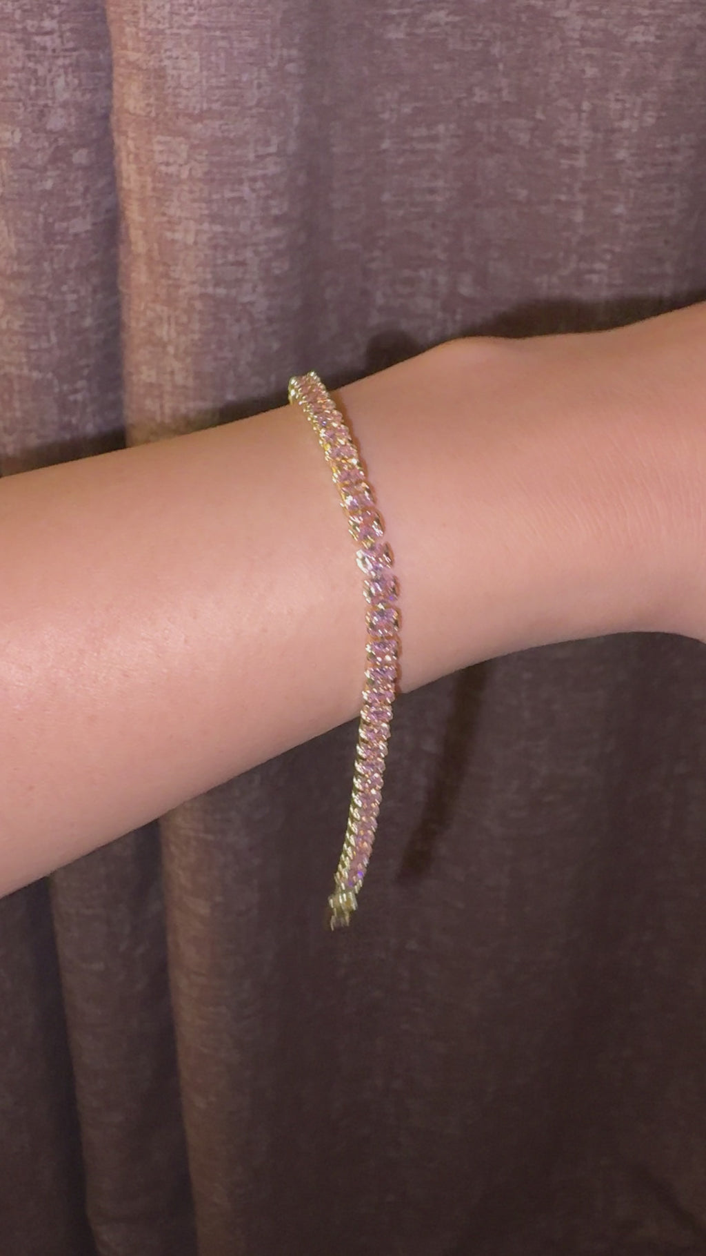 Blush Cushion-Cut Tennis Bracelet