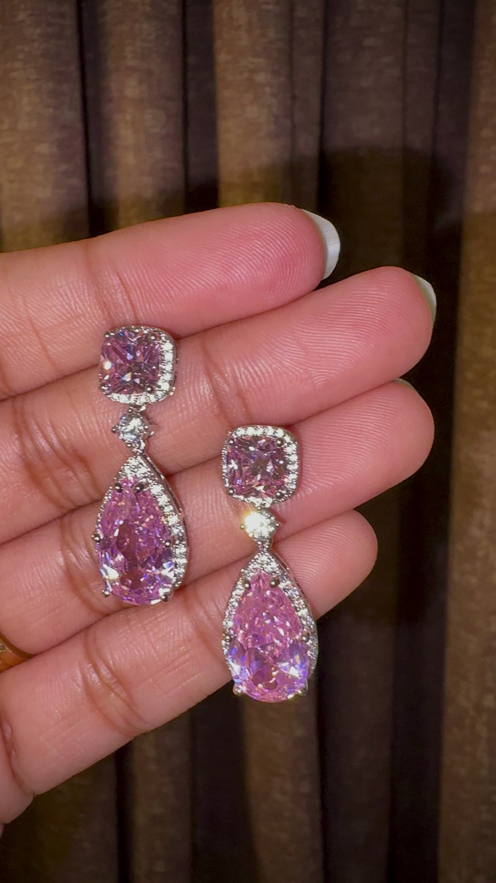 Aurelia Pink Teardrop Earrings