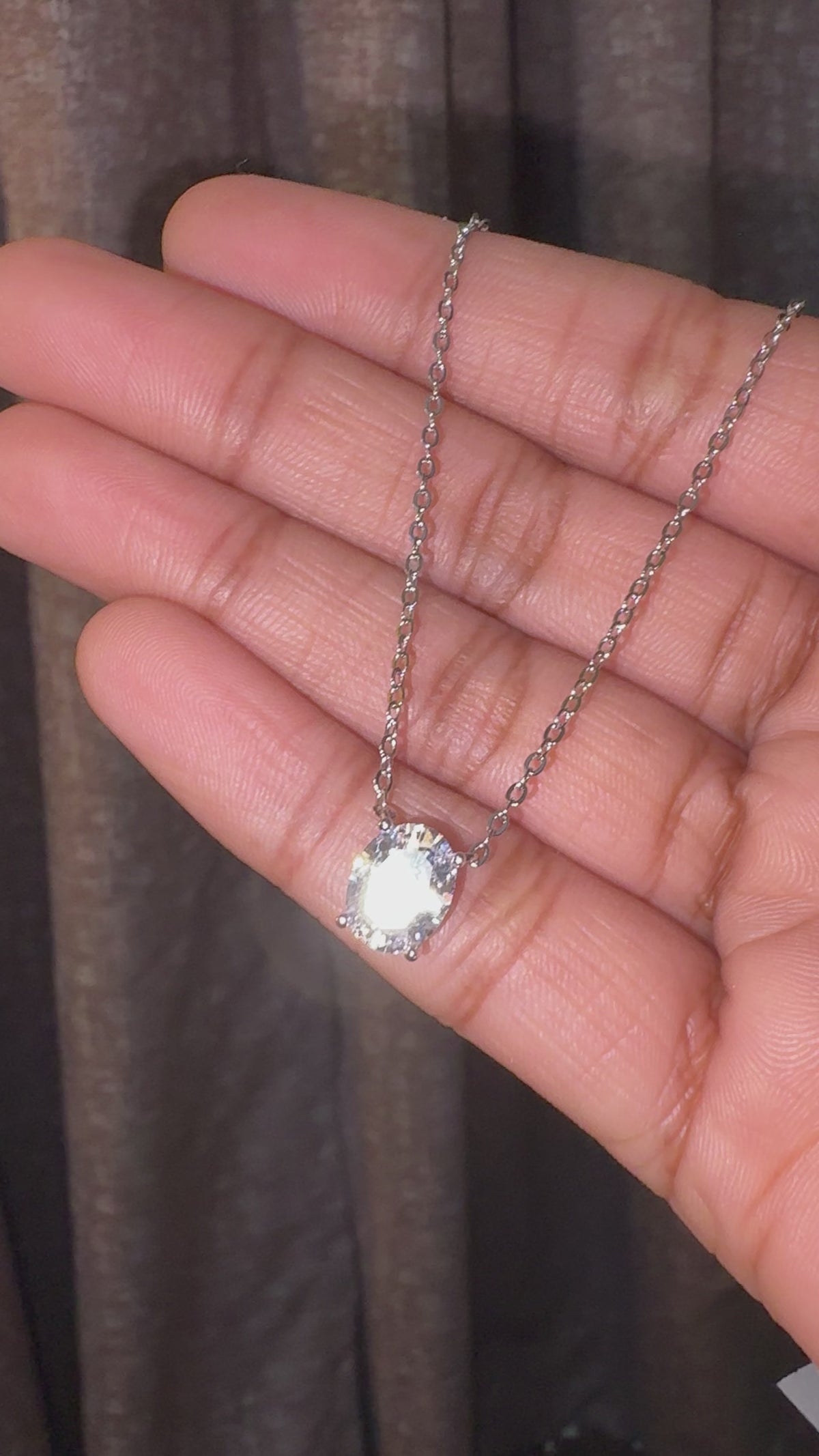 Silver Oval Radiance CZ Pendant Necklace