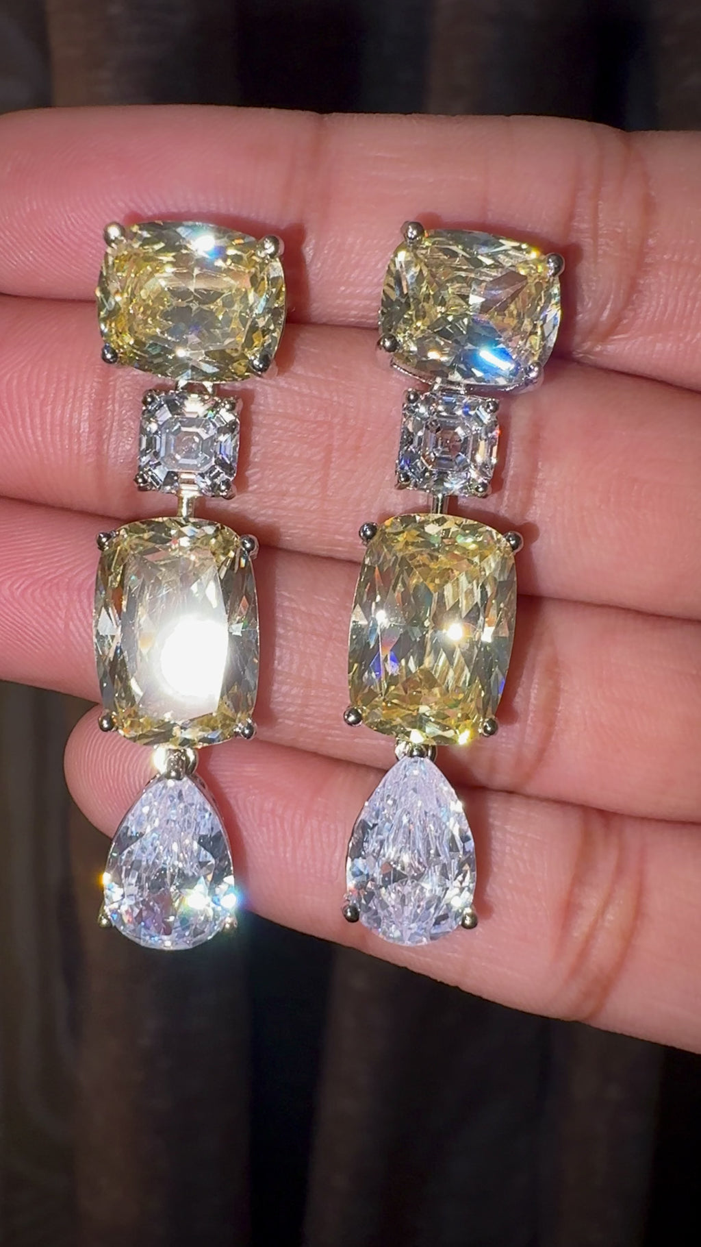 Cushion cut Statement Necklace Set