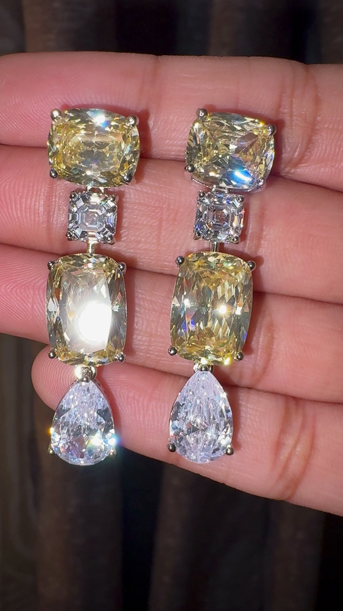 Cushion cut Statement Necklace Set