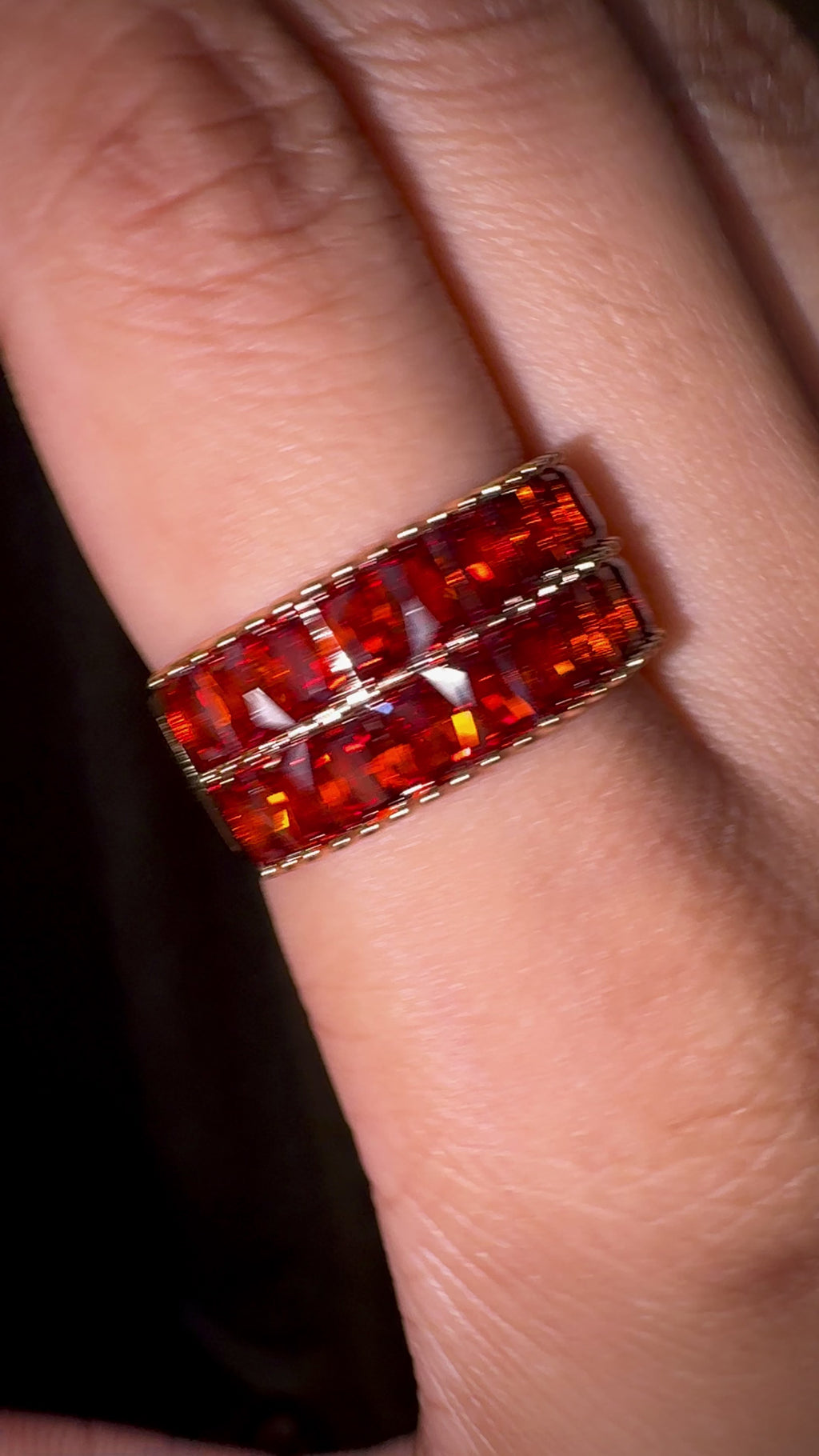 Double-Row Orange Eternity Ring