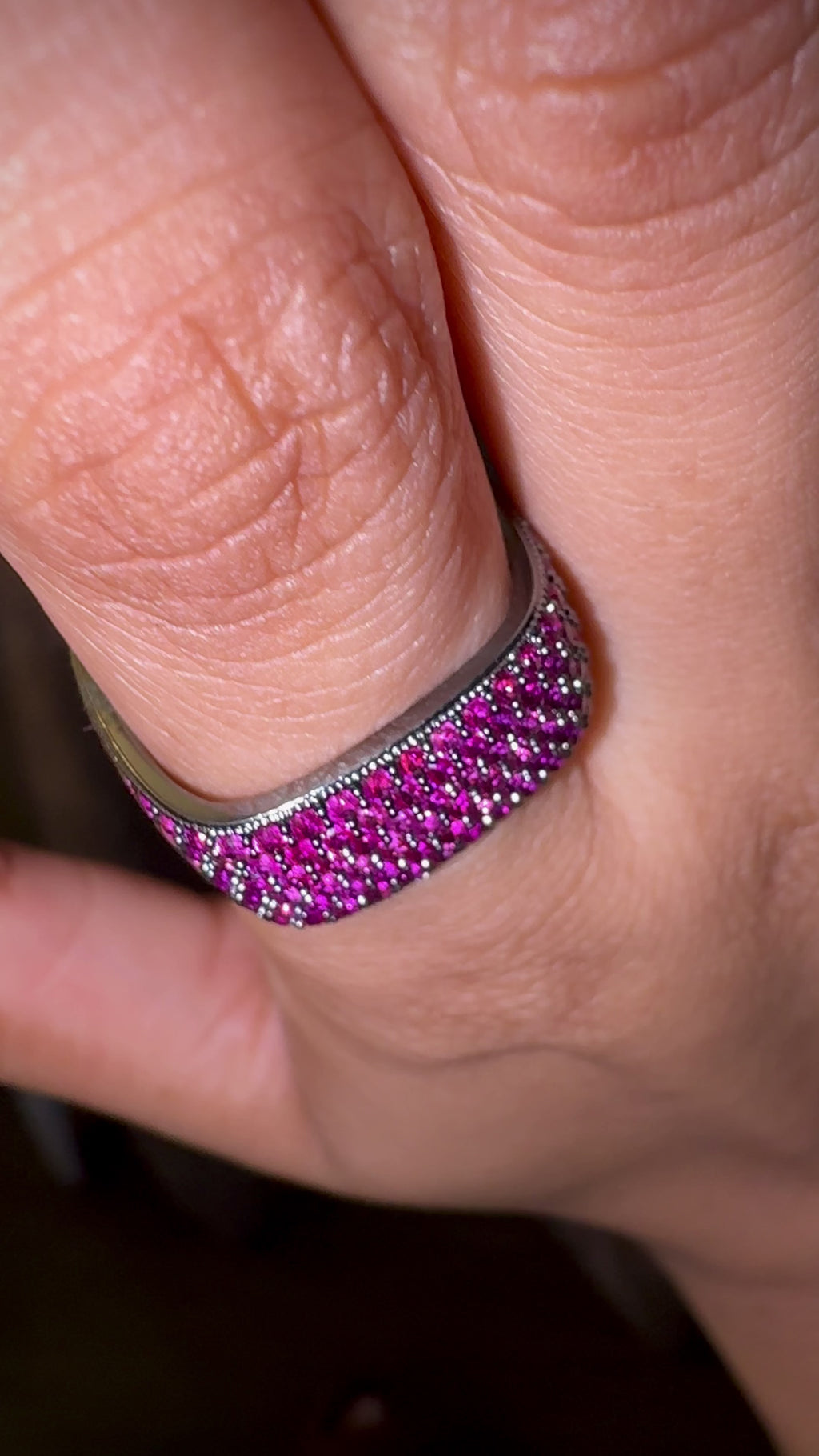 Noir Rectangular Pavé Statement Ring