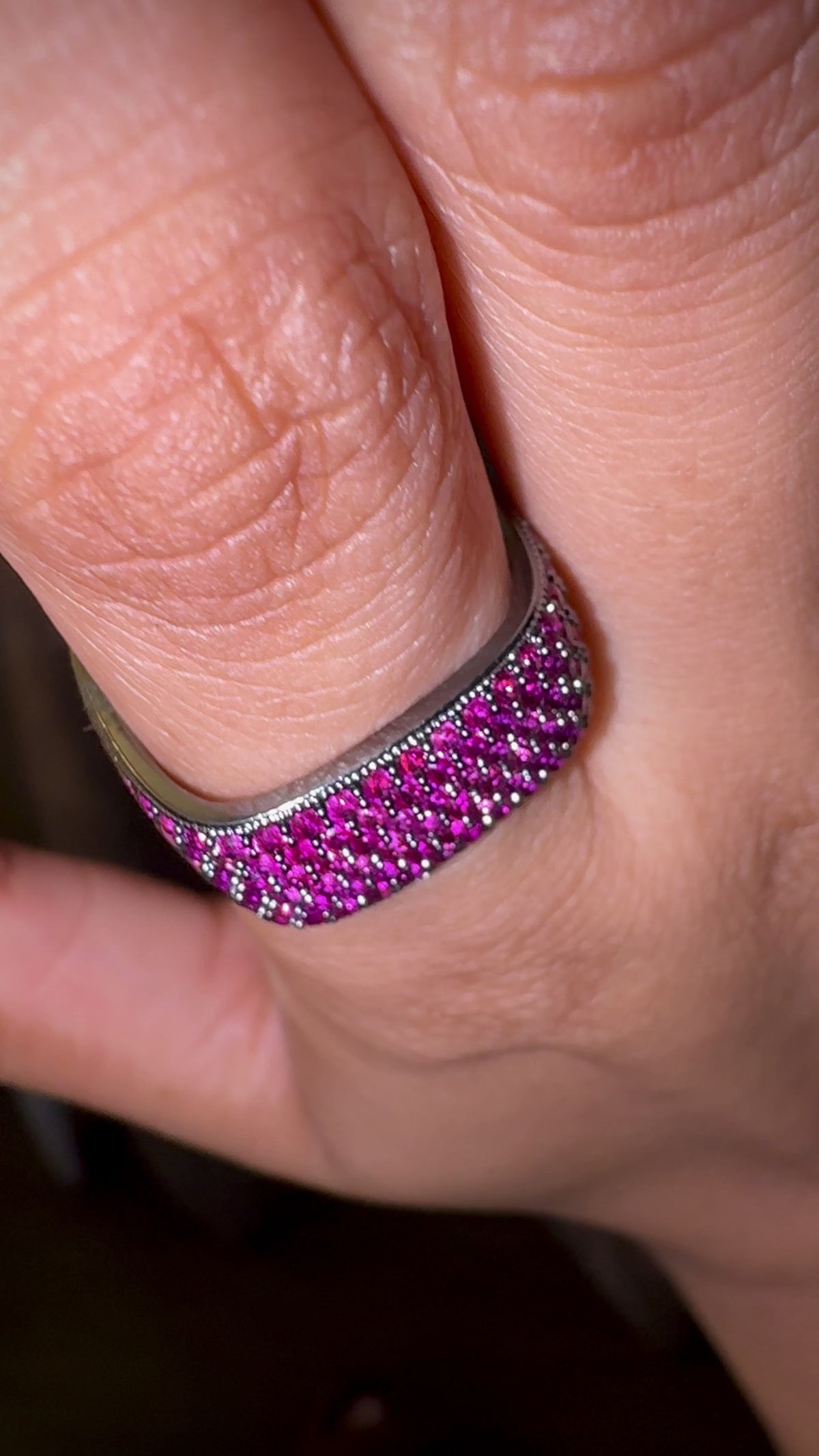 Noir Rectangular Pavé Statement Ring