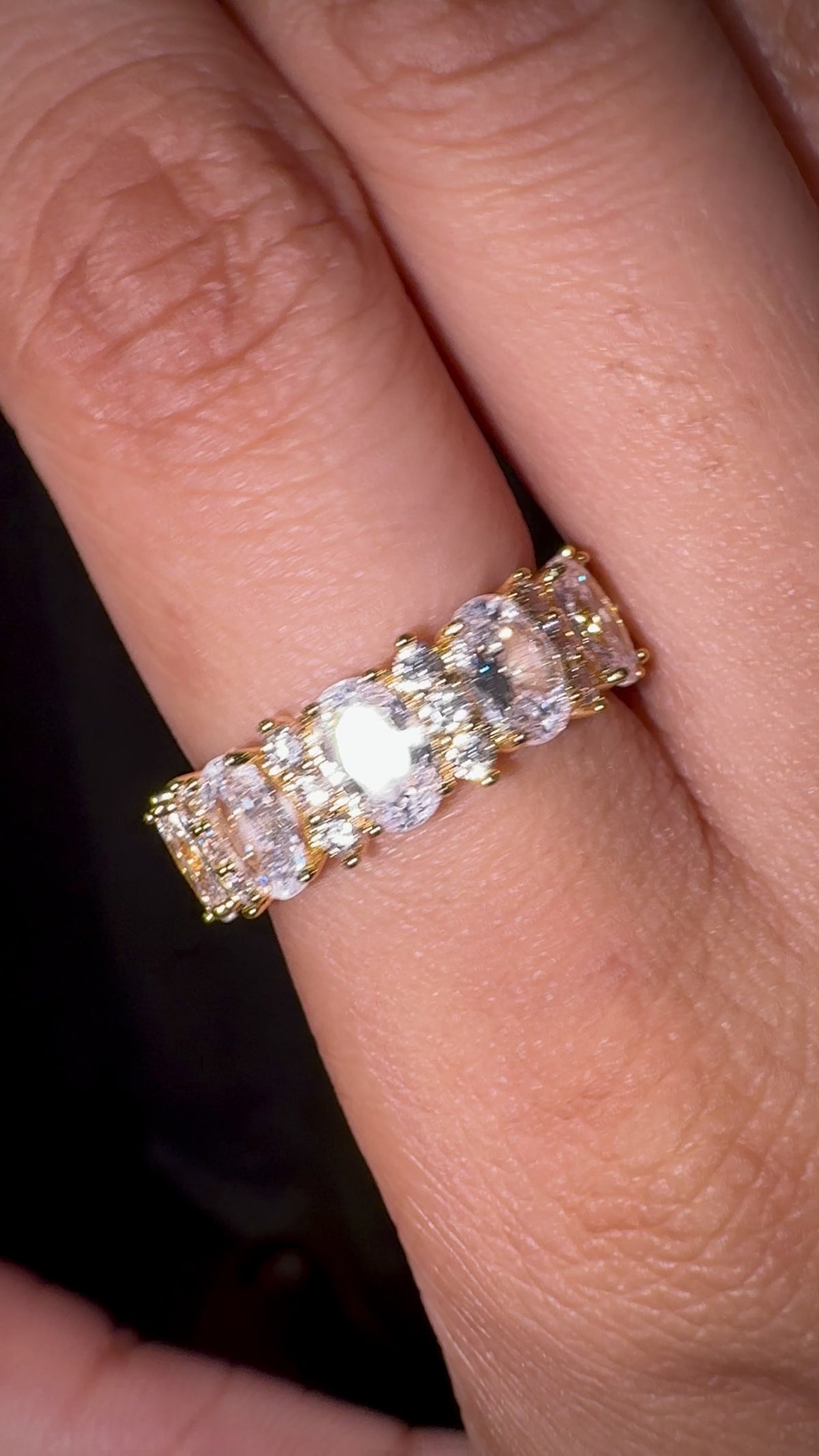 Oval CZ Eternity Band Ring