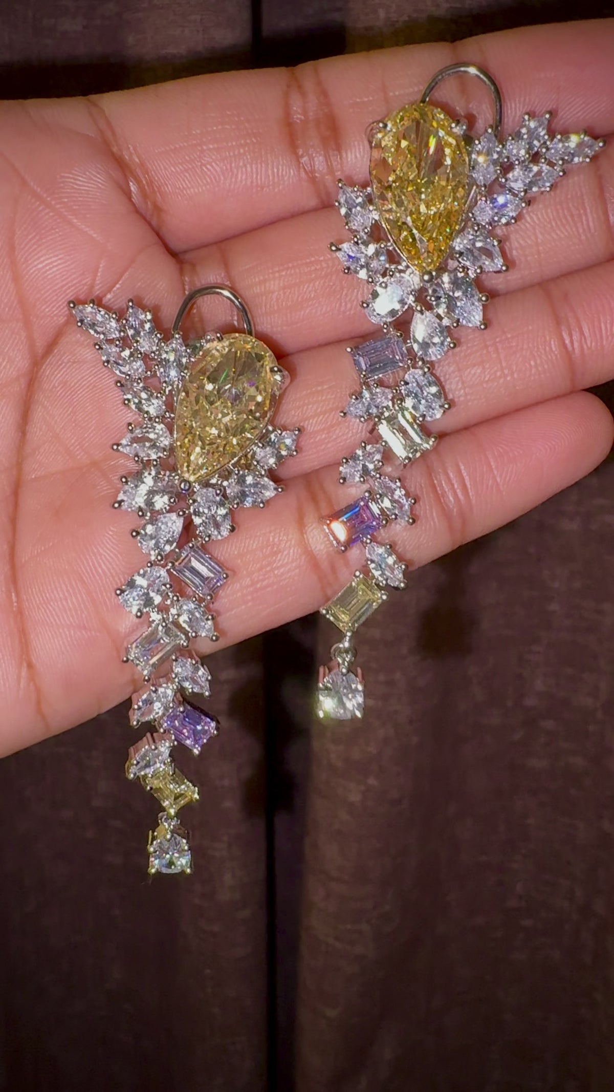 Silver Cascade Statement Earrings