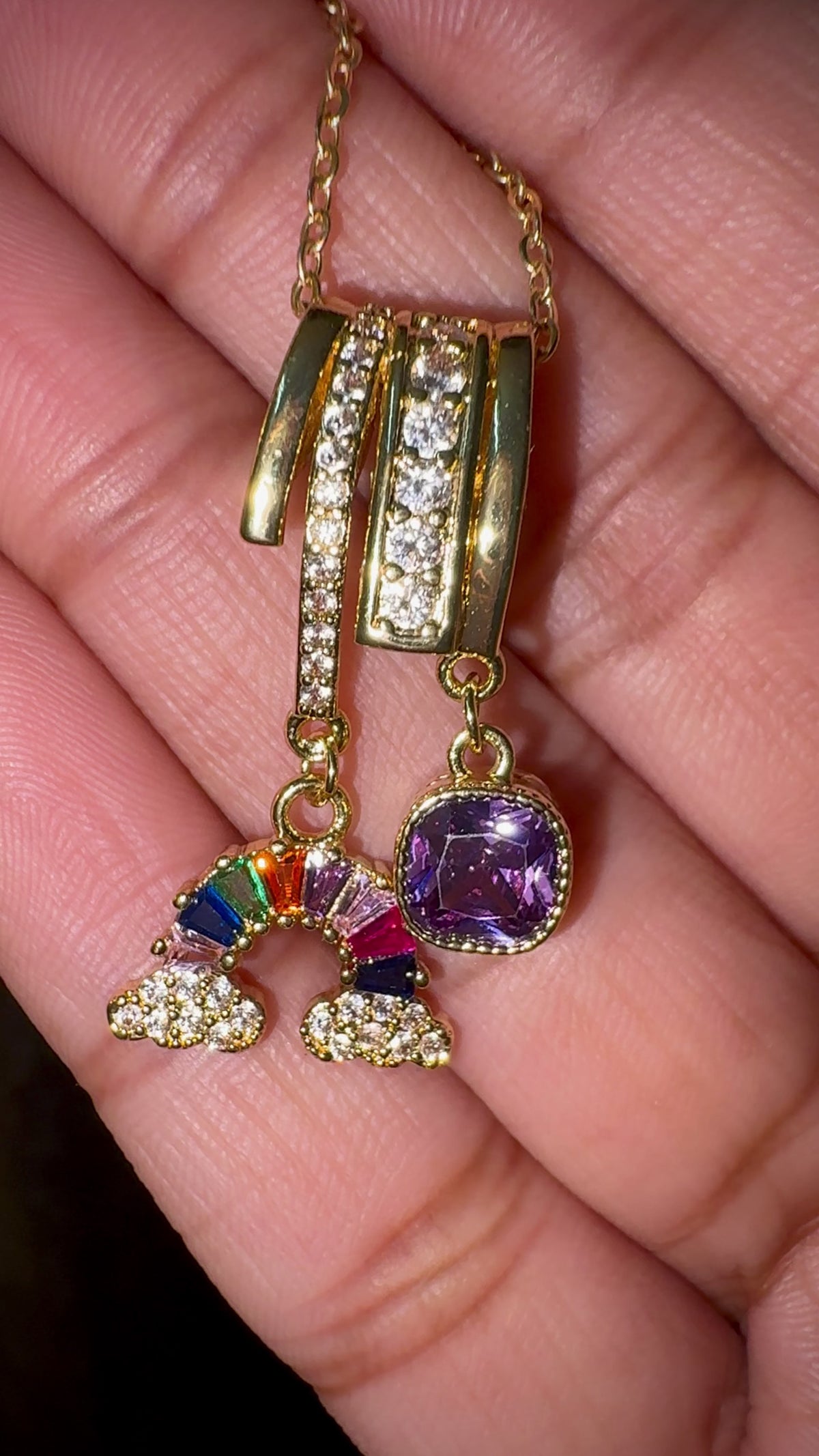 Prism Arc Multicolour Pendant Necklace