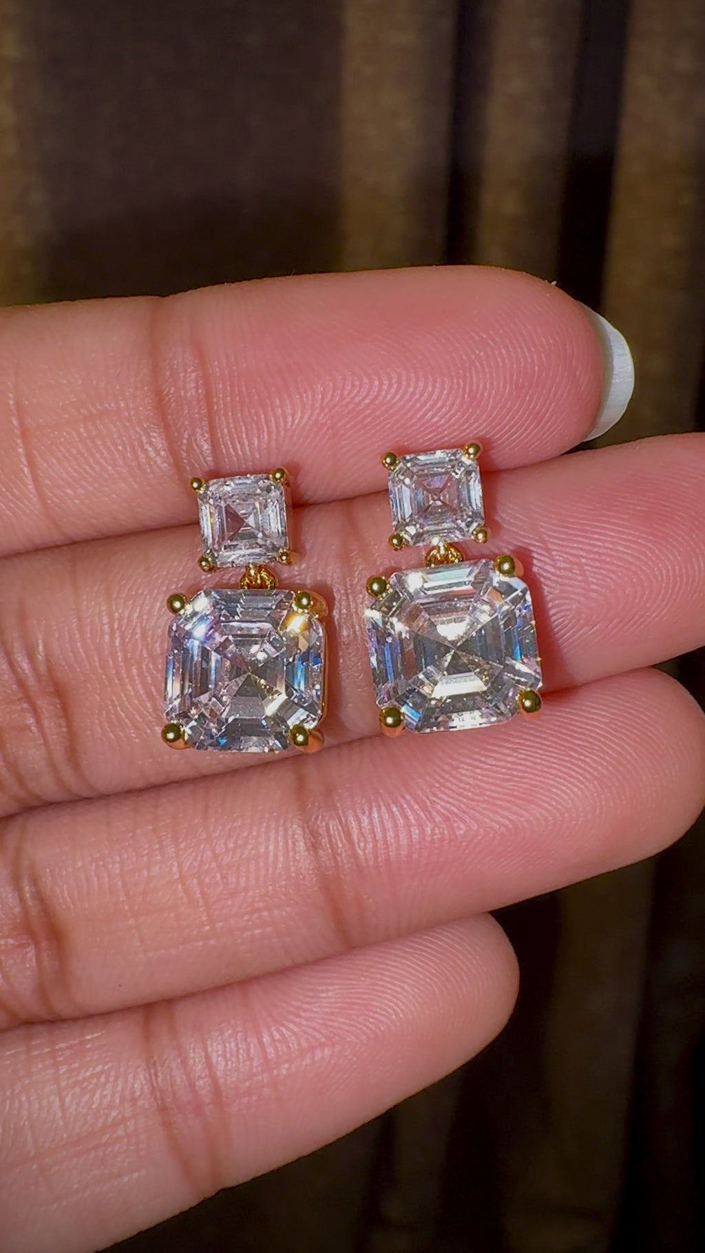 Square Drop Statement Earrings