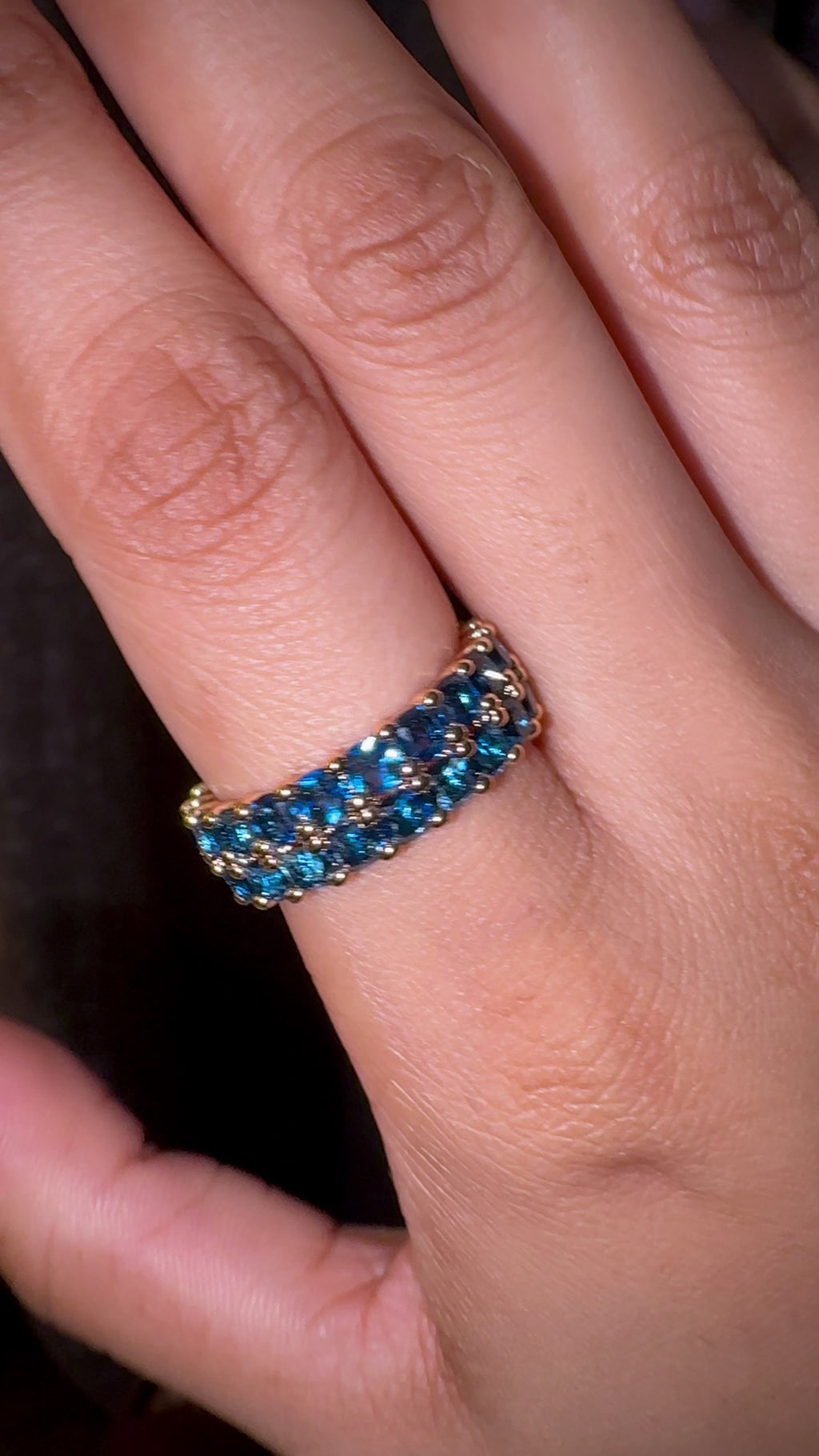 Sapphire Blue Double-Row Eternity Ring