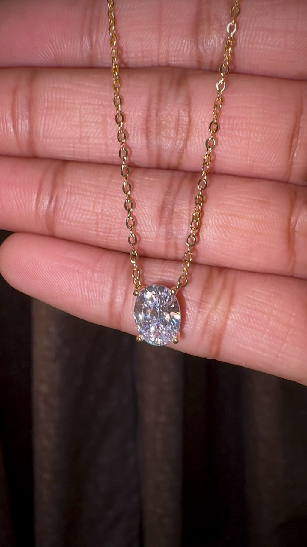 Oval Radiance CZ Pendant Necklace
