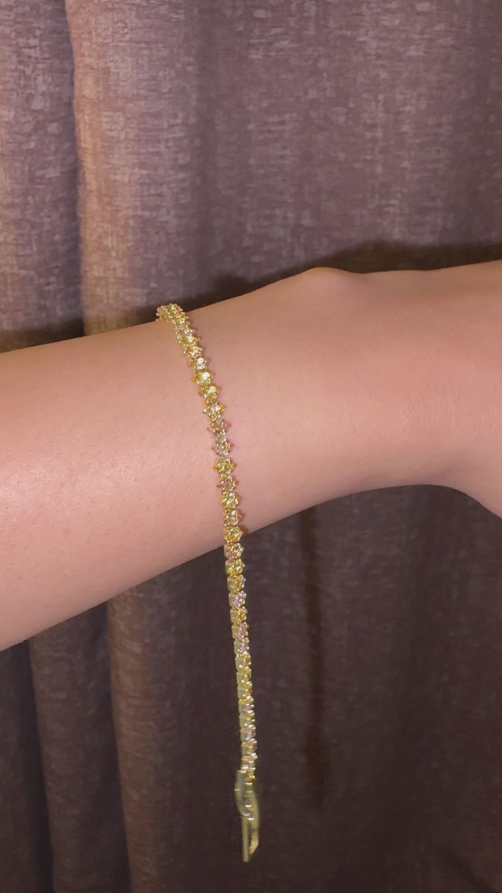 Golden Blush Round Tennis Bracelet